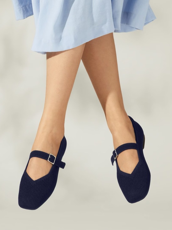 Vivaia Shoes - VIVAIA Mary Jane Flats – Dark Navy | Size 9 | Like New